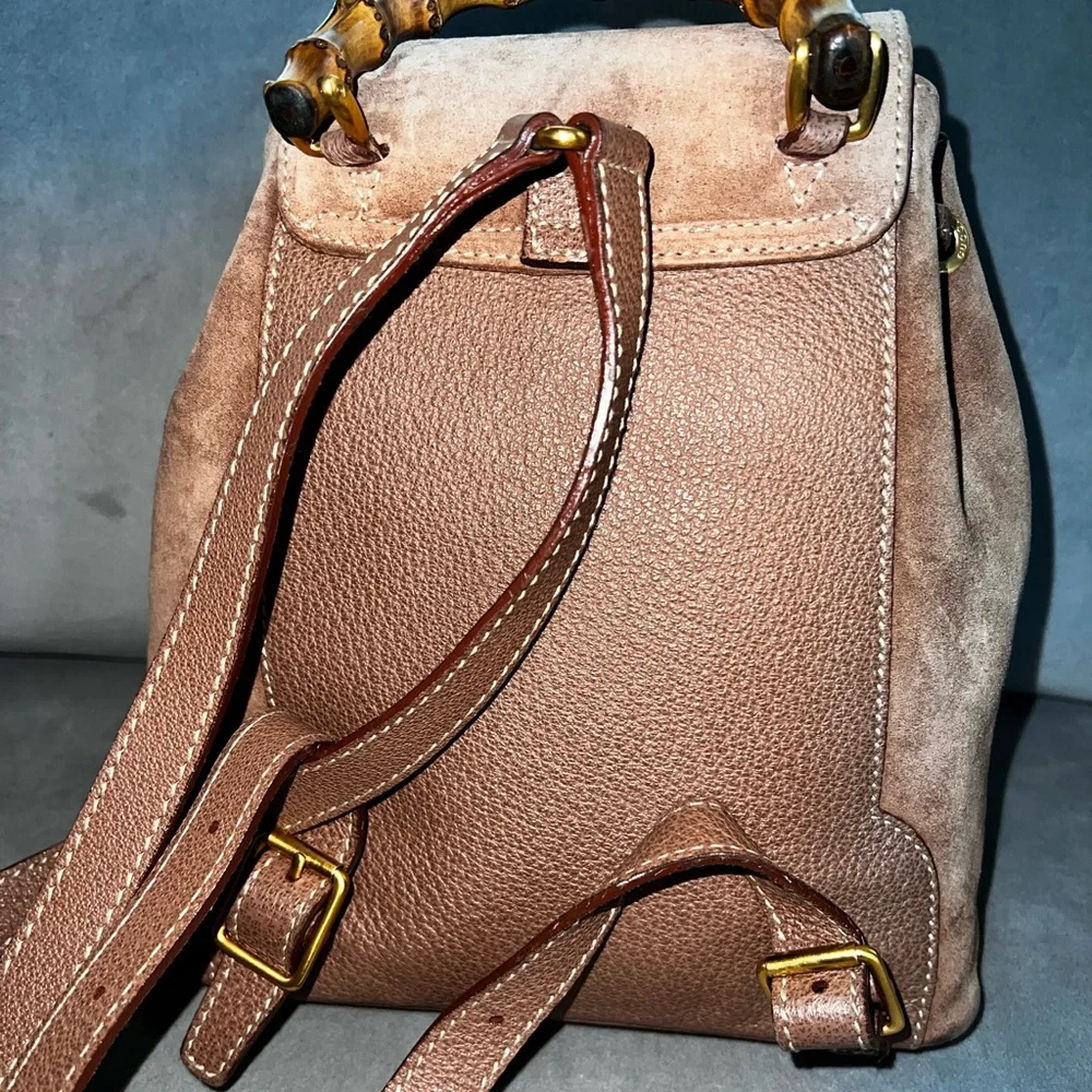 Rare Vintage 1970s Gucci Mini Bamboo Backpack - Picture 2 of 13
